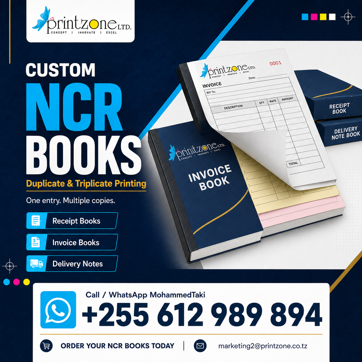 Custom PrintZone NCR books